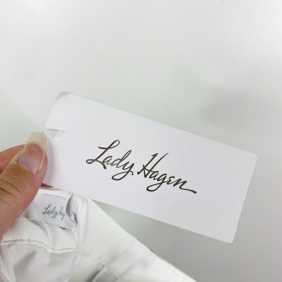 NWT Lady Hagen White Golf Skort Purple Stripe Sz. 2 Pleat Back - Picture 7 of 11